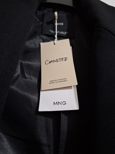 Mango black coat button - black, xs