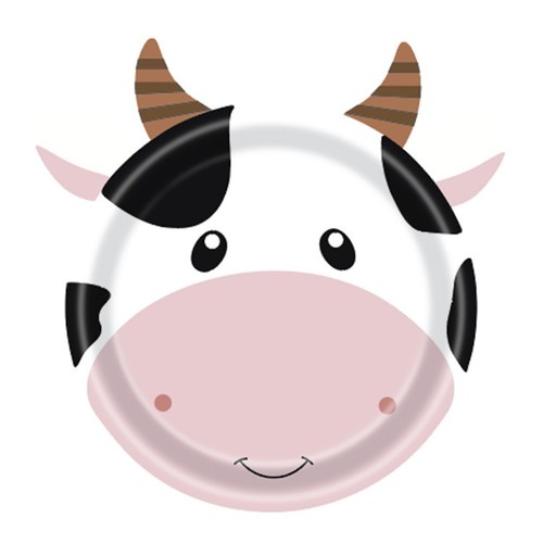 Cow plate birthday party - cow,