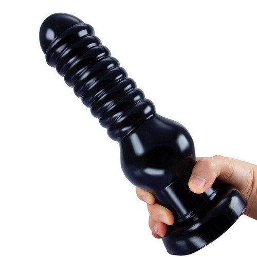 Black ribbed anal - 9.4",