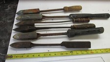 6 ANTIQUE  BIG OLD  BLOW  TORCH SOLDERING IRONS TOOL  COPPER  TIPS LOT A