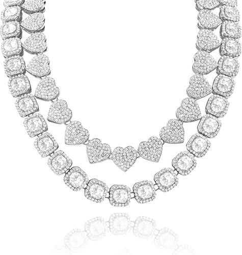 Clustered diamond tennis chain - clustered,