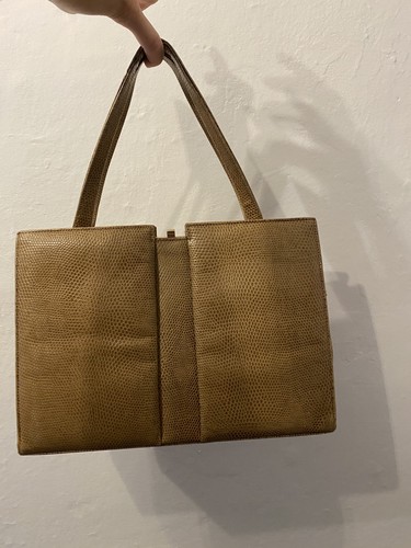 Vintage tan lizard embossed - vintage,