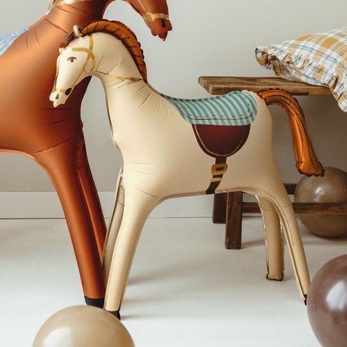 Large cream standing horse - cream,