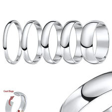 Platinum Wedding Ring High Polished Medium-Weight Court Shape Band UK Hallmarked