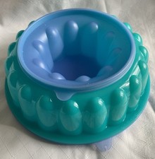 Tupperware Jelly Mould Green / Blue Vintage 3 Piece 1202-11/1201-22.