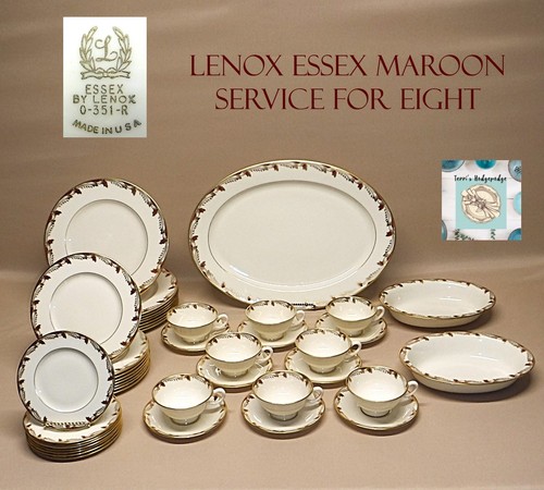 Lenox essex maroon dinnerware - lenox,