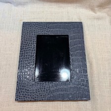 Gray Croc Embossed Faux