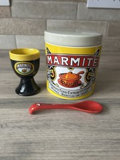 MARMITE Collectible. Vintage style Ceramic Storage Jar with lid egg cup & spoon 