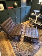 Brown Barcelona Chair and Foot