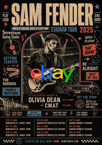 Sam fender tour 2025 a4 - uk,