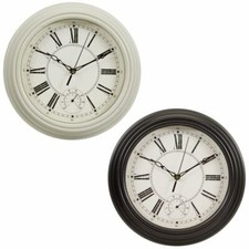 Traditional Lincoln Wall Clock with Thermometer - Classic Roman Numeral  29cm