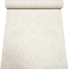 Cream Beige Damask Wallpaper
