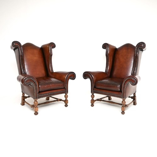 Pair antique leather - pair, of