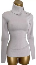 KAREN MILLEN STONE WOOL  ROLL NECK  JUMPER SIZE  3 10 12 NEW
