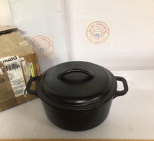 Amazon Basics Cast Iron Mini Dutch Oven With Lid, 1.89L - Black