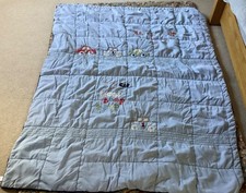 Mothercare Childs corduroy/embroidered Cars quilted bed cover W53 &L65  inches 