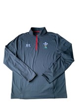 Under Armour Wales Rugby Training Top Mens Large Grey 1/4 Zip