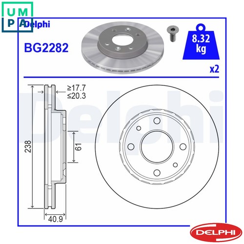 Brake disc bg2282 - disc,