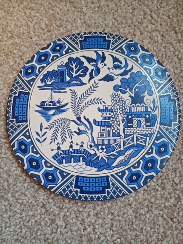 Vintage trivet ceramic - ceramic, blue