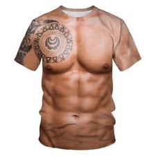 Mens Casual 3D T-Shirt Hairy