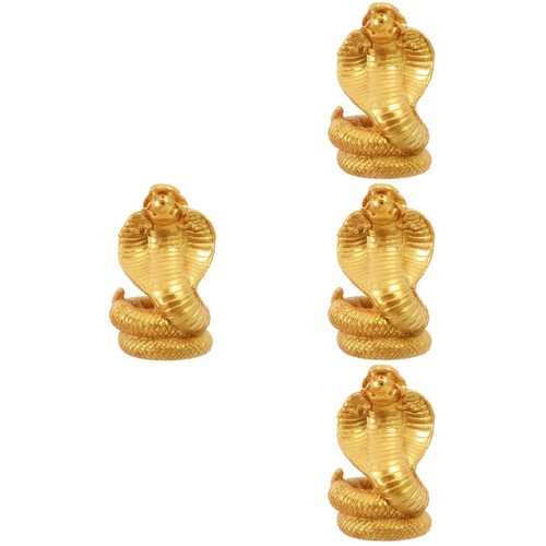 Golden resin snake sculpture - snake,
