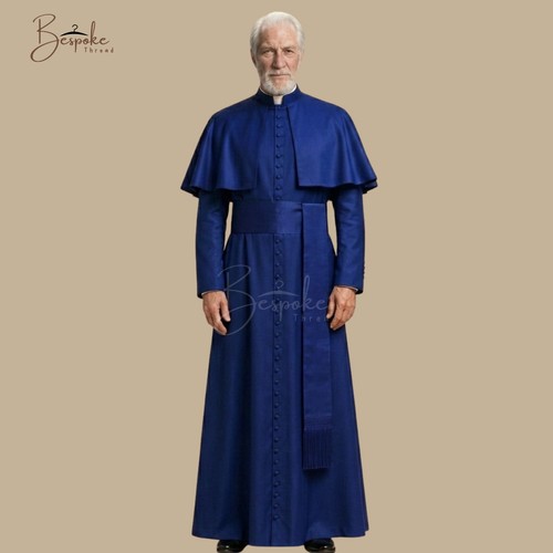 Royal blue clergy silk cassock - silk,