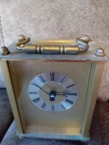 Vintage brass carriage - carriage, clock