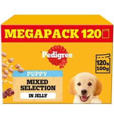 120 x 100g Pedigree Puppy Wet Dog Food Pouches Mixed Selection in Jelly