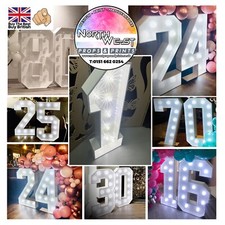 ANY 4 - 4ft LED Light Up Numbers Birthday, Marquee, Party Event FOR SALE