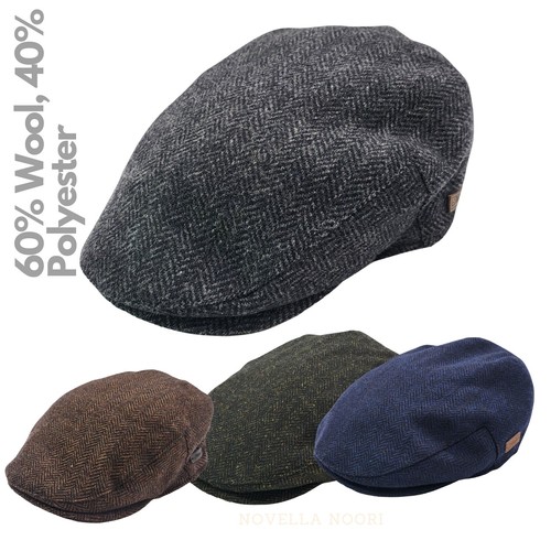Wool flat cap men - wool, country