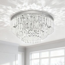 HOMCOM Crystallite Ceiling Light Modern Chandelier w/ 7 E14 Fittings Bedroom