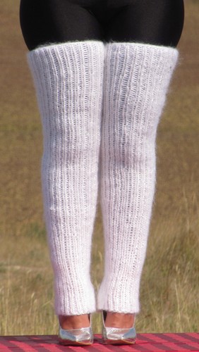 Mohair hand knitted white - hand,