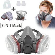 7 IN 1 Gas Mask Half Face Respirator Paint Spray Chemical Facepiece Safety 6200
