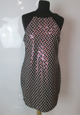 Ladies Glamorous Red, White, Blue And Black Sequin Bodycon Dress Size UK Large