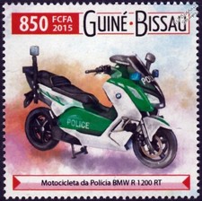 BMW C-Evolution Electric Scooter Police Motorcycle / Mororbike Stamp (2015)