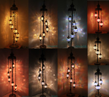 SALE 3/5/7 Handmade Balls Turkish Moroccan Glass Floor Lamp UK Certified