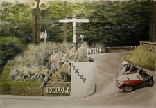 Bob McIntyre Gilera IOM watercolour print by Andy Crabb  100mph  #315
