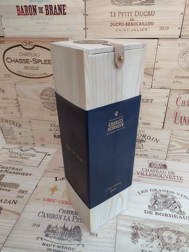 Wooden wine box crate - wooden, ~