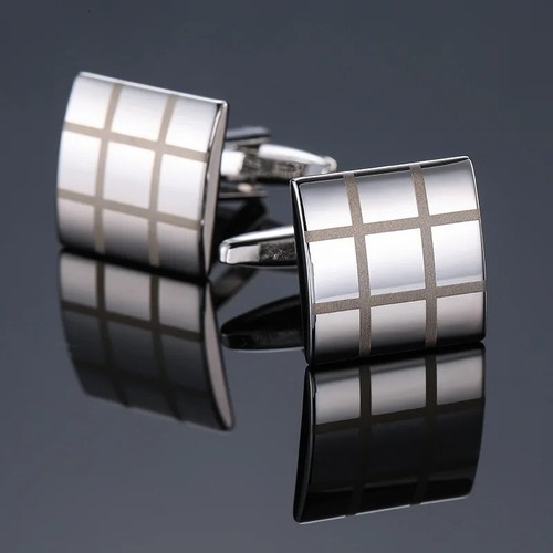 Men silver cufflinks - men's,