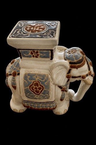 Vintage ceramic elephant plant - elephant,