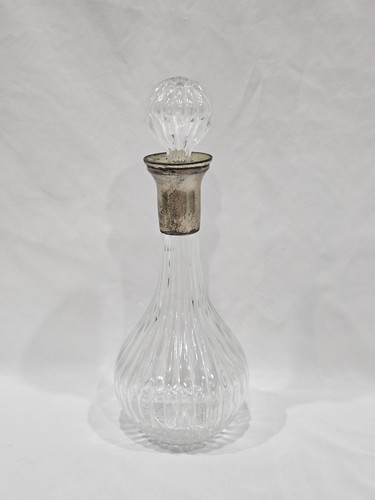 Vintage ribbed glass decanter - vintage,