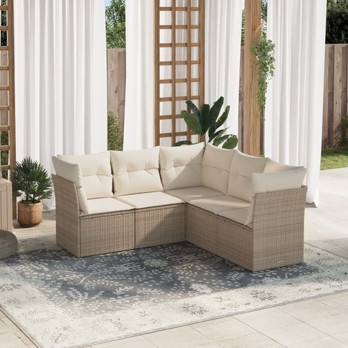 Garden sofa set beige - beige, pe