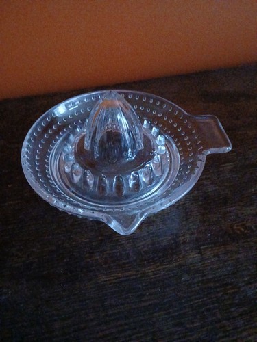 Vintage clear glass lemon - vintage, 5"
