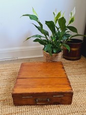 Vintage Painter's Suitcase Art Box Brass Trim Wooden Case Retro Distressed Aged 