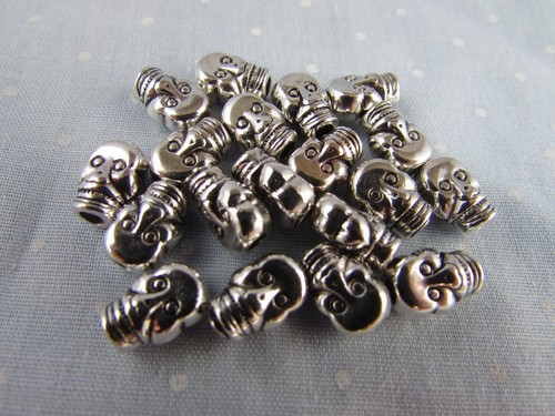 9mm tibetan silver skull - 9mm,