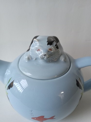 Whimsical teapots cat feline - whimsical,