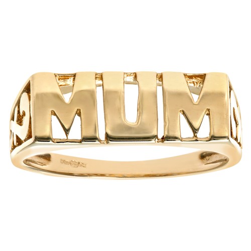 Solid 9ct yellow gold mum - yellow,