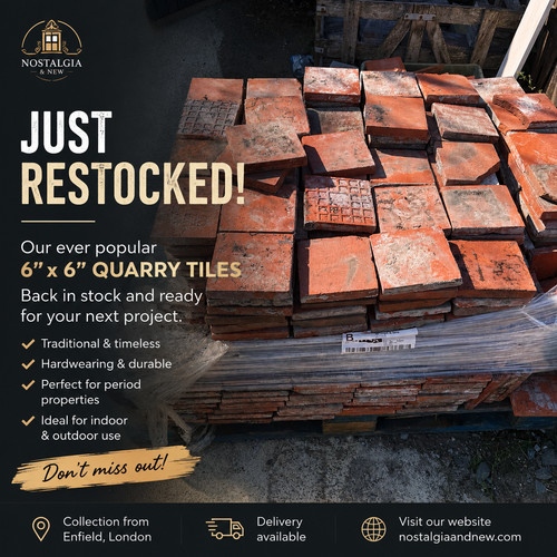 Reclaimed 6x6 quarry tiles - reclaimed,