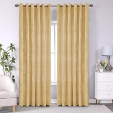 Virginia Jacquard Eyelet Curtains (Pair) – Fully Lined Ring Top for Living Room