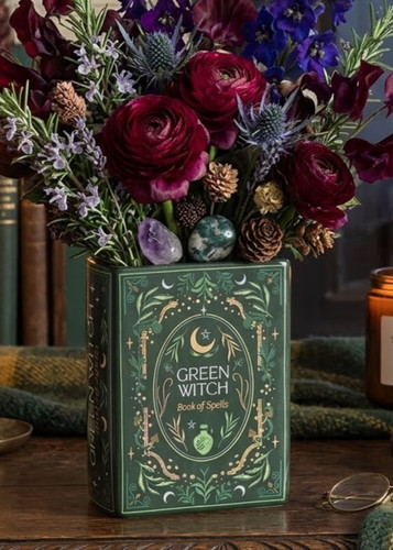 Green witch book - green,